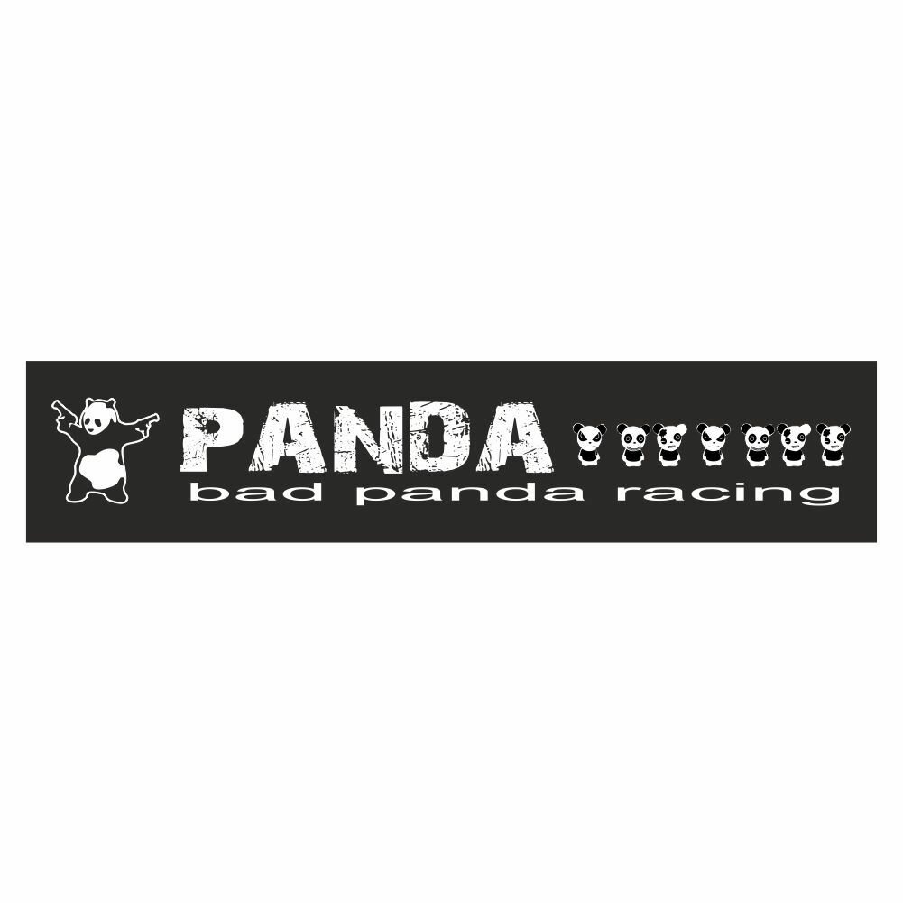 Полоса на лобовое стекло 1300х170мм  Bad Panda racing   черная  Арт рэйсинг