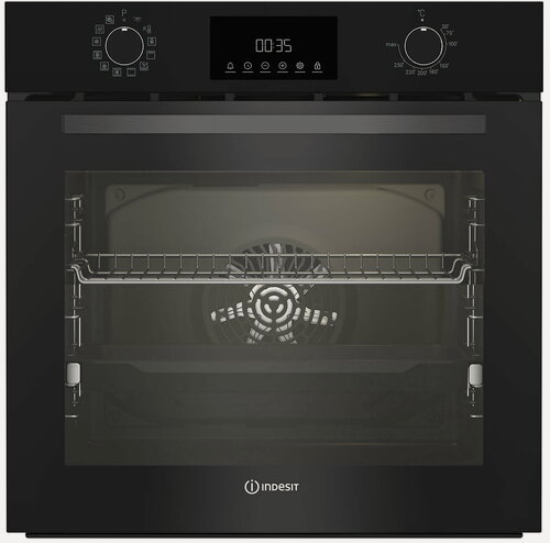 Изображение товара Электрический духовой шкаф Indesit IBFTE 3841 J BL 59 см, 72 л, гриль и конвекция, черный