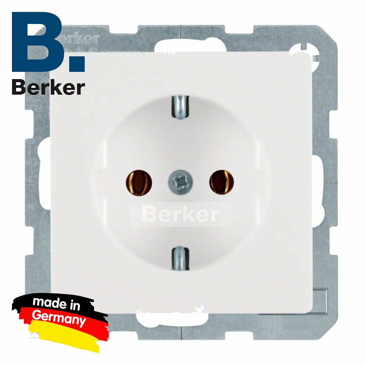 Розетка Schuko, цвет: полярная белизна, с эффектом бархата, Berker Q.1/Q.3/Q.7, 47436089