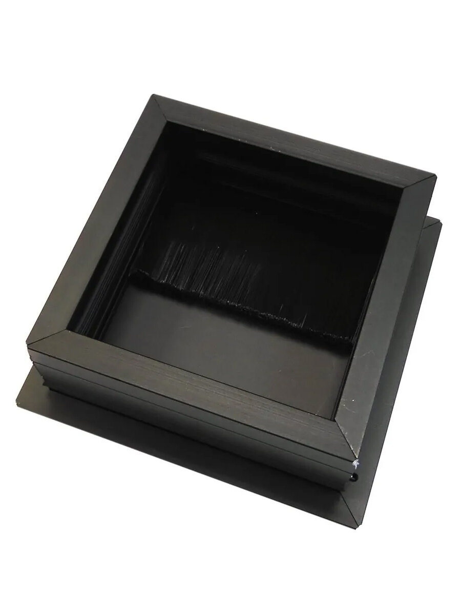 Изображение Заглушка 80х80 мм, пропуск для кабеля врезная в столешницу, черный