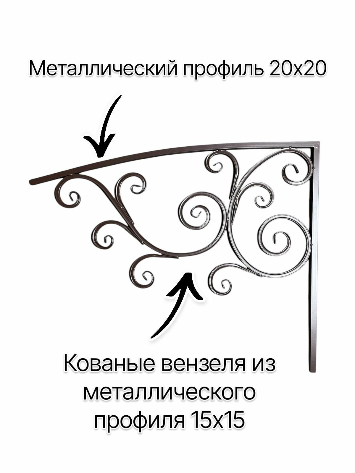 Каркас козырька на входной дверью и крыльцом YSK5 черного цвета — фото 1