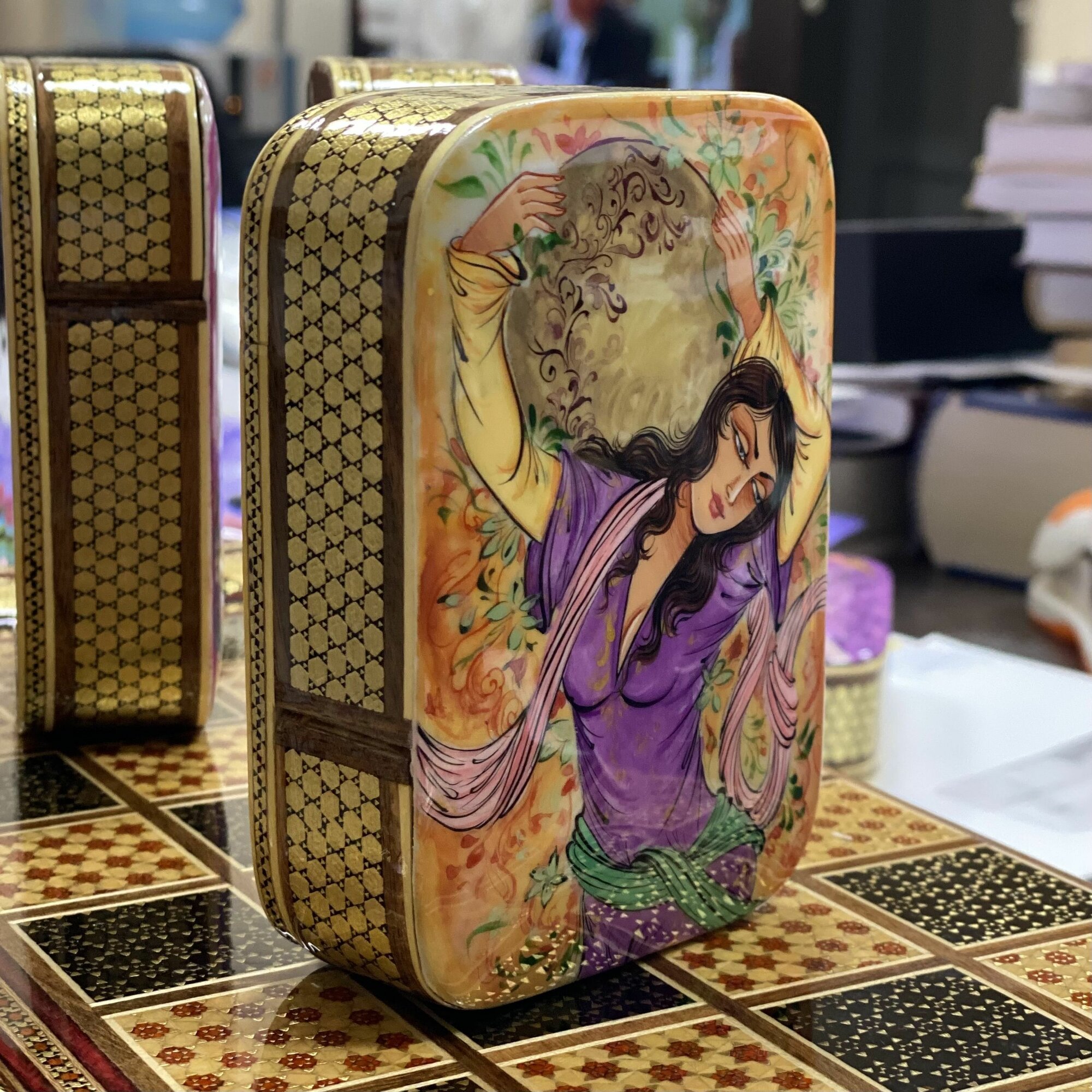 Чехол-футляр Персидский базар "Иран", дерево, ручная работа, для игральных карт — фото 1