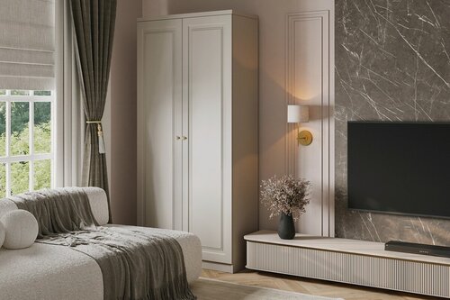 Изображение товара Шкаф распашной Миссури-2 МДФ Кашемир для одежды двухдверный 100*240*60