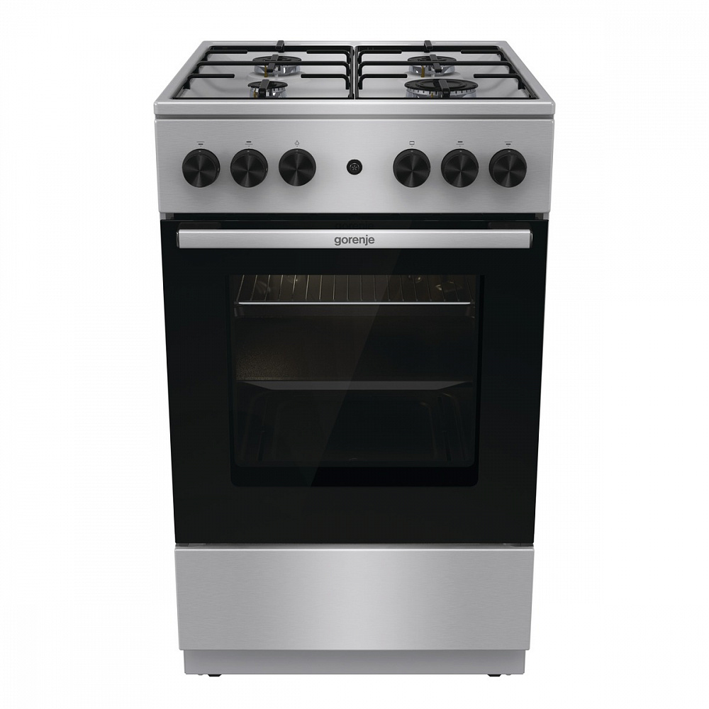 Плита газовая Gorenje GGI5A21XJ серебристый, отдельностоящая, газовых конфорок 4, духовка: газовая, объем духовки 67л