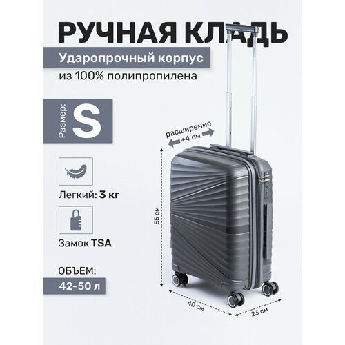 Чемодан Impreza, размер S, графит