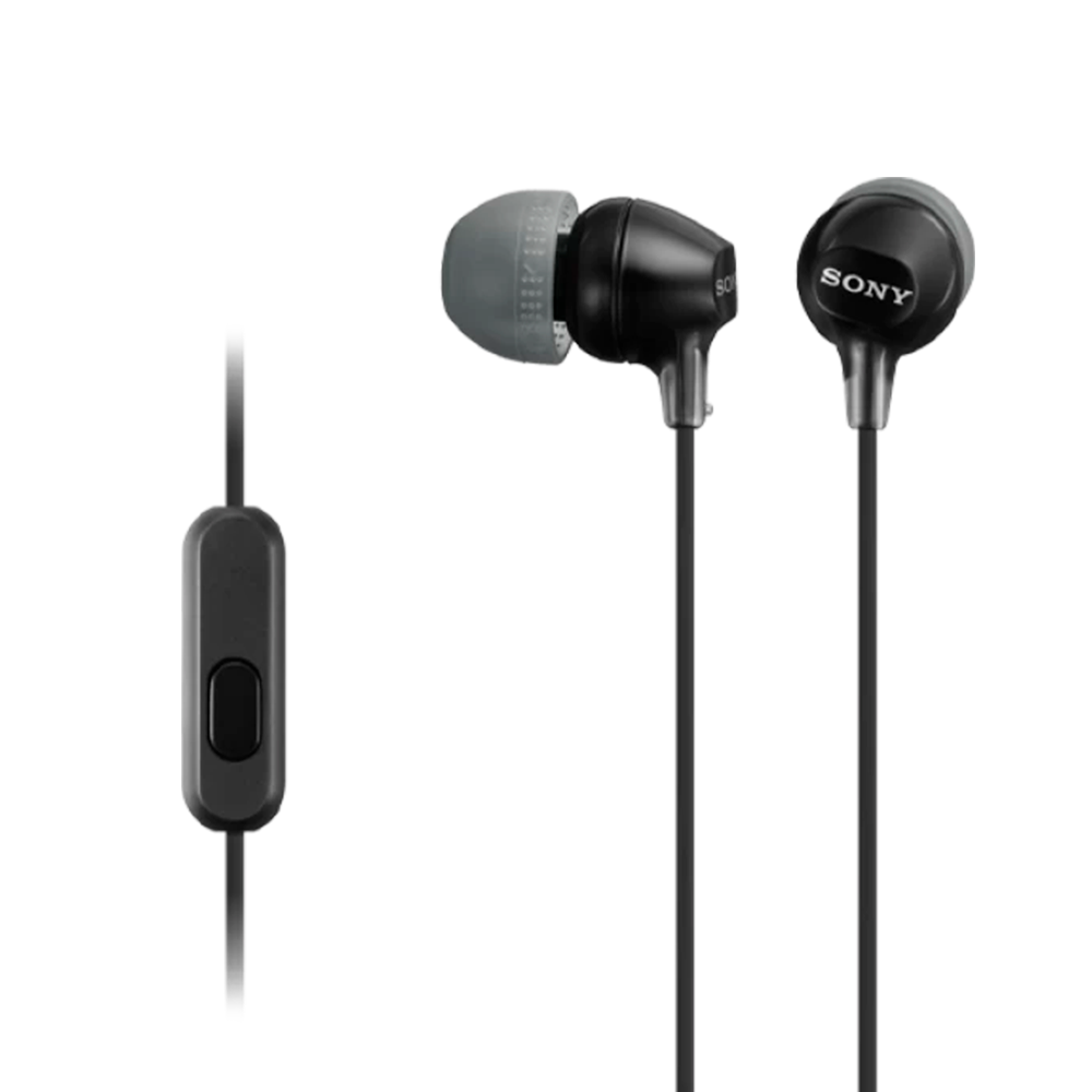 Наушники SONY MDR-EX15AP, проводные, mini jack 3,5', Black, без микрофона