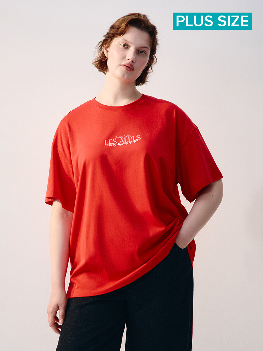 Футболка Befree Plus Size, размер XXL, красный — фото 1