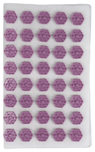 ONLYTOP массажный коврик Ипликатор игольчатый 32x26 см, белый/фиолетовый - фотография № 2