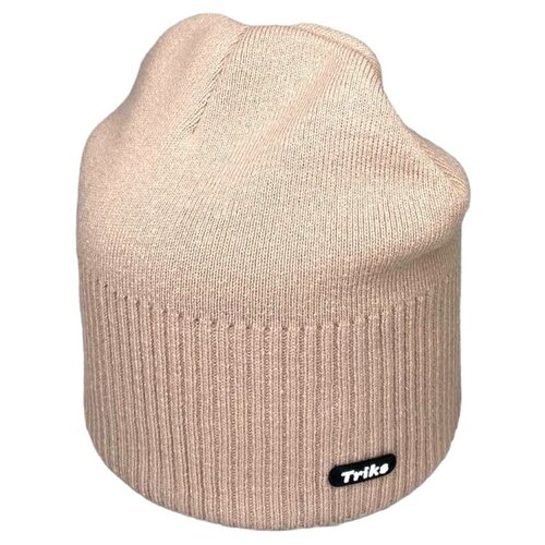 фото Шапка женская трикотажная зимняя демисезон / цвет кофейный triks