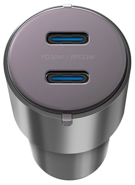 EnergEA АЗУ Alu drive D60, 2 USB-C PD/PPS (total 66W) Aluminium Gunmet