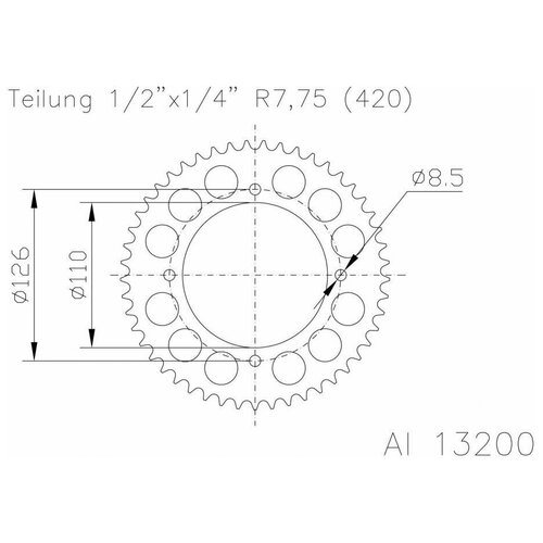 Звезда ведомая ESJOT 51-13200 46 зубов, кросс JTA1465.46