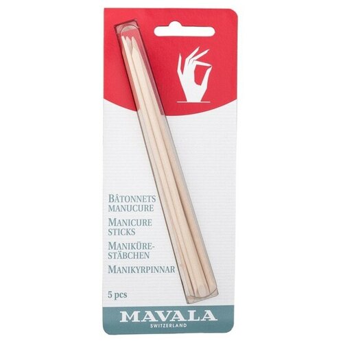 Палочки для маникюра Mavala Manicure Sticks, деревянные, 5 шт на блистере
