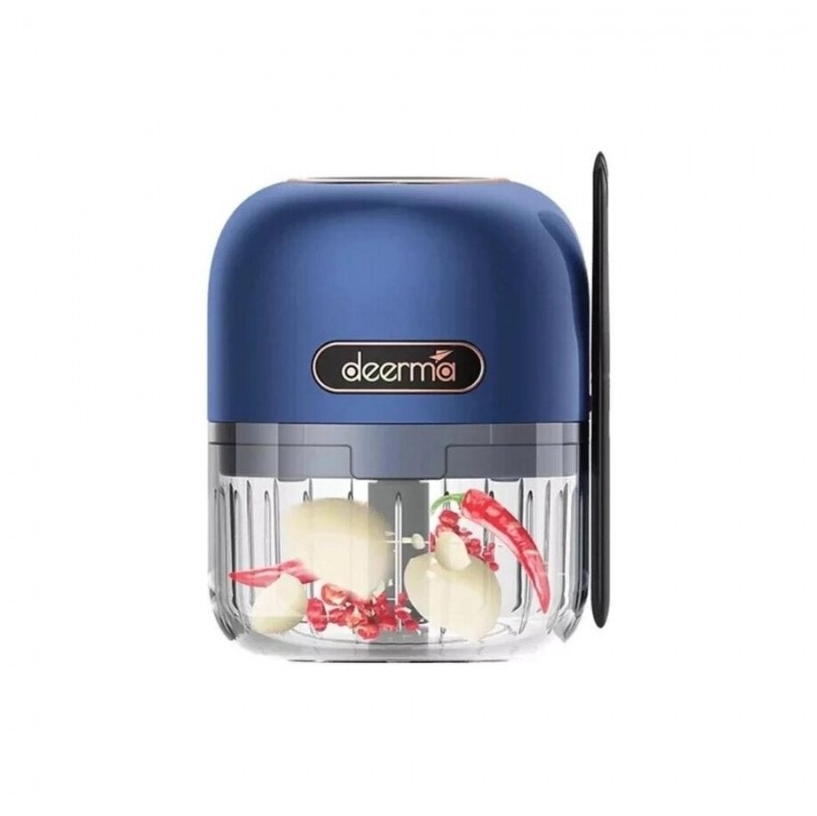 Портативный измельчитель deerma Mini Garlic Grinder DEM-JS100 Blue - фото №2