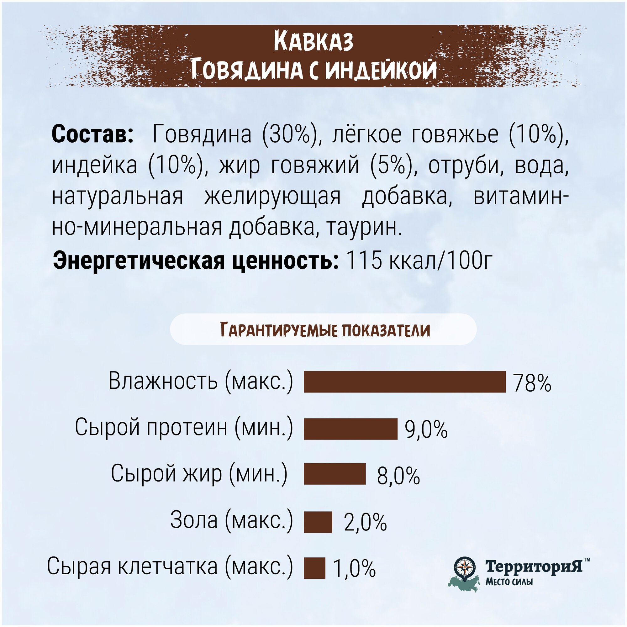 ТерриториЯ "Кавказ" с говядиной и индейкой влажный корм для кошек - фотография № 7