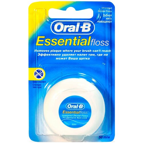 Зубная нить Oral-b EssentialFloss невощеная/мятная 50м