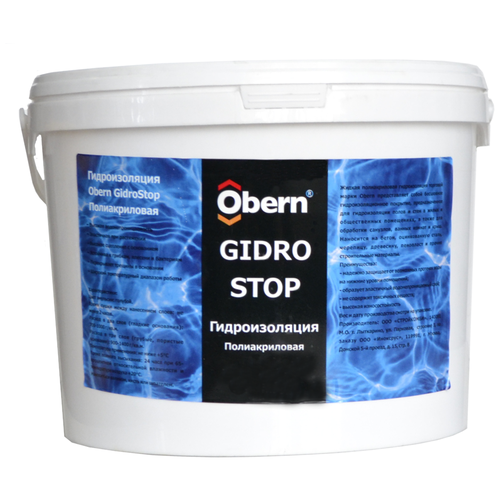 Гидроизоляция Obern Gidrostop полиакриловая, 5 кг гидроизоляция mastergood полиакриловая 14 кг арт mg гидроиз 14
