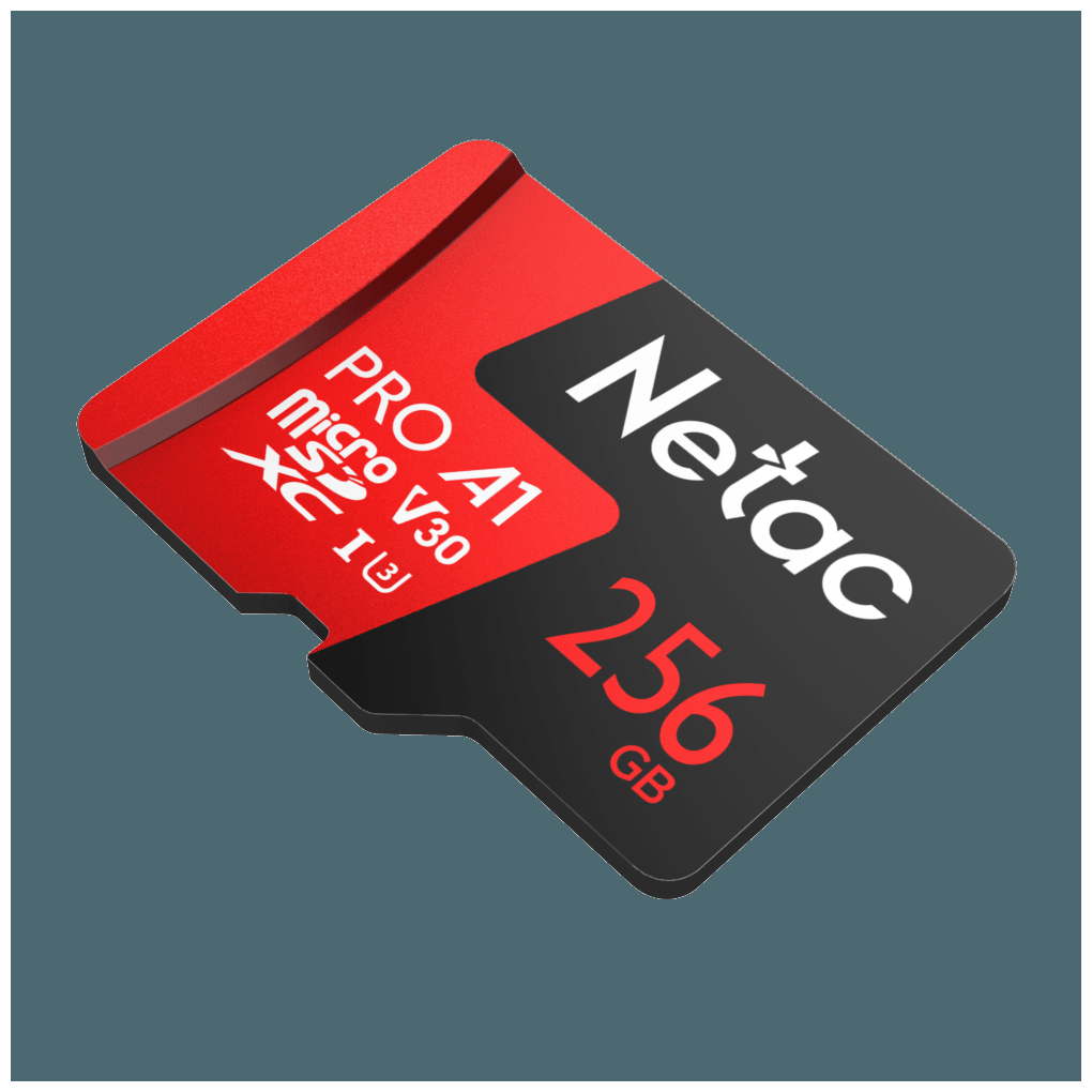 Карта памяти Netac P500 PRO MicroSDXC 256Gb Сlass 10 UHS-I 100MB/s + ADP (NT02P500PRO-256G-R)