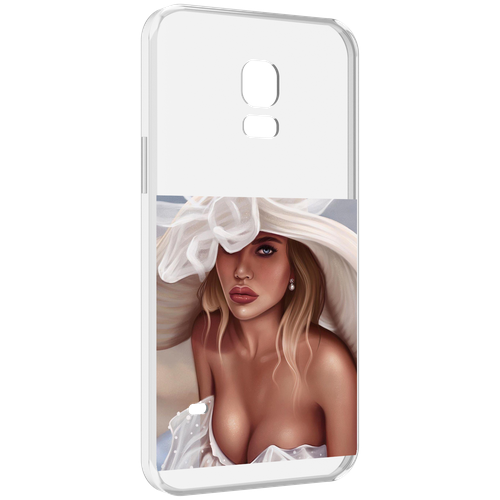 Чехол MyPads девушка-в-белой-шляпе женский для Samsung Galaxy S5 mini задняя-панель-накладка-бампер