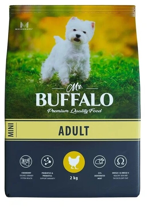 Mr.Buffalo Adult mini сухой корм для взрослых собак миниатюрных пород Курица, 2 кг.