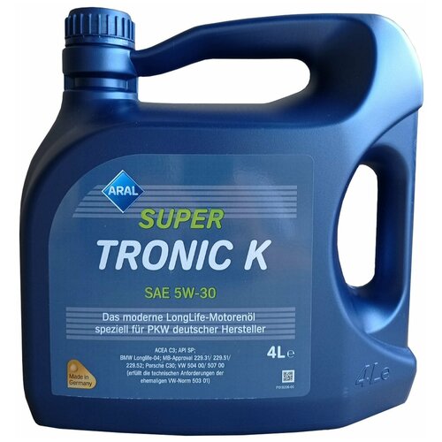Масло моторное ARAL SUPER TRONIC K 5W30 синтетика 4 л 15DBCE