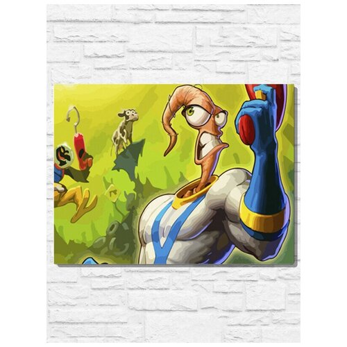 Картина по номерам на холсте игра Earthworm Jim 2 (Sega, Сега, 16 bit, 16 бит, ретро приставка) - 9853 Г 30x40 картина по номерам на холсте игра earthworm jim sega сега 16 bit 16 бит ретро приставка 9857 г 30x40