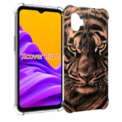 Чехол MyPads злой-большой-тигр для Samsung Galaxy Xcover Pro 2 задняя-панель-накладка-бампер