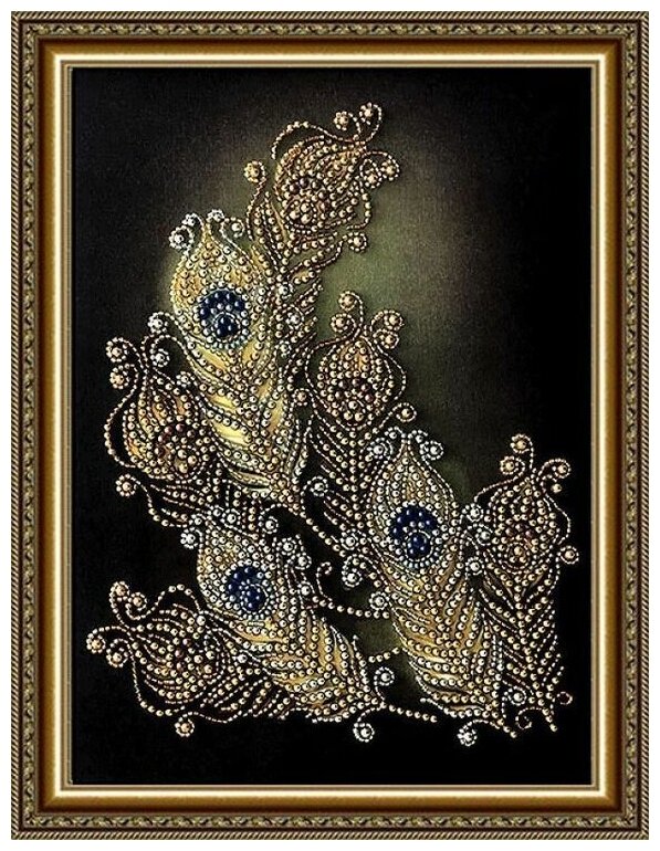 Набор вышивки бисером RK LARKES "Павлиньи перья", 29х21 см