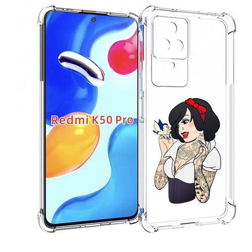 Чехол MyPads принцесса-тату женский для Xiaomi Redmi K50 / K50 Pro задняя-панель-накладка-бампер