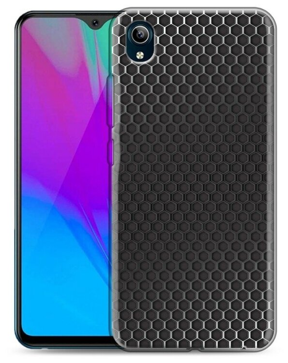 Дизайнерский силиконовый чехол для Виво Y91С / Vivo Y91С Металл соты