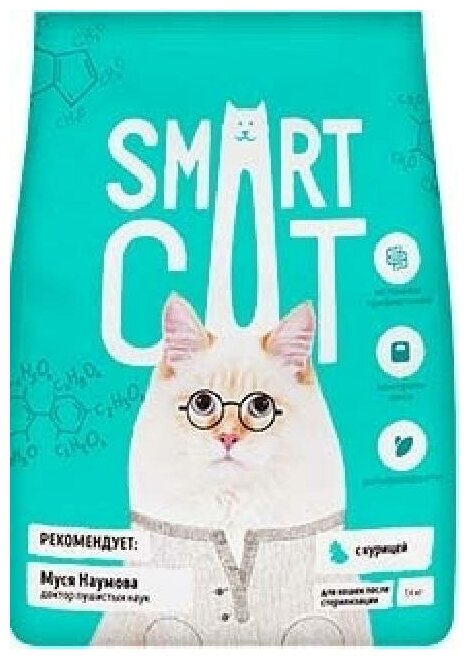 Smart Cat сухой корм Для стерилизованных кошек с курицей 0,4 кг 25433