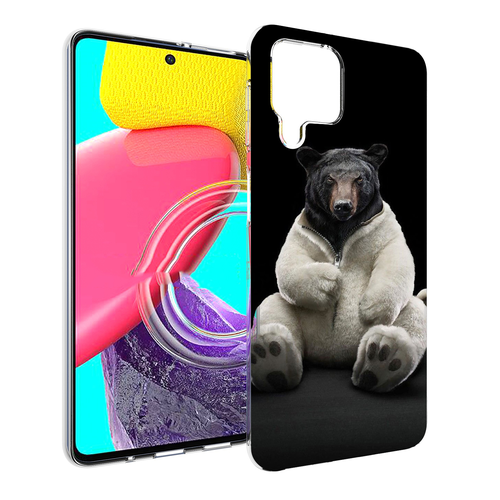 Чехол MyPads Медведь-бурый-белый для Samsung Galaxy M53 (SM-M536) задняя-панель-накладка-бампер