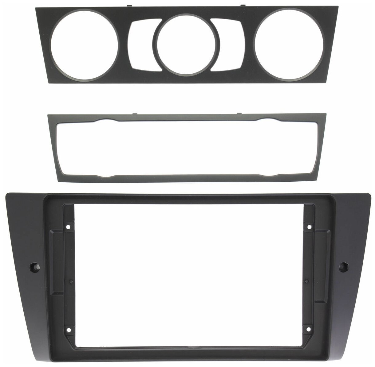 Рамка переходная для магнитолы 9.0" (цв. Черный) на BMW 3-Series (E90/E91/E92/E93) 2004-2012 без навигации