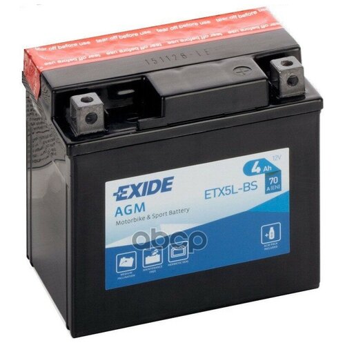 аккумулятор евро 4Ah 70A 115 70 105 moto AGM сухозар. с упаковкой электролита EXIDE ETX5LBS 1шт