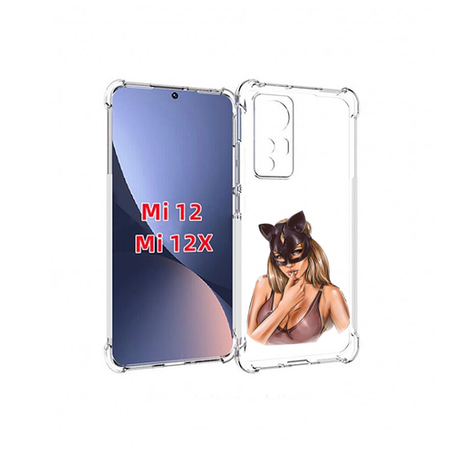 Чехол MyPads девушка-в-купальнике-с-маской-кошки женский для Xiaomi 12S задняя-панель-накладка-бампер
