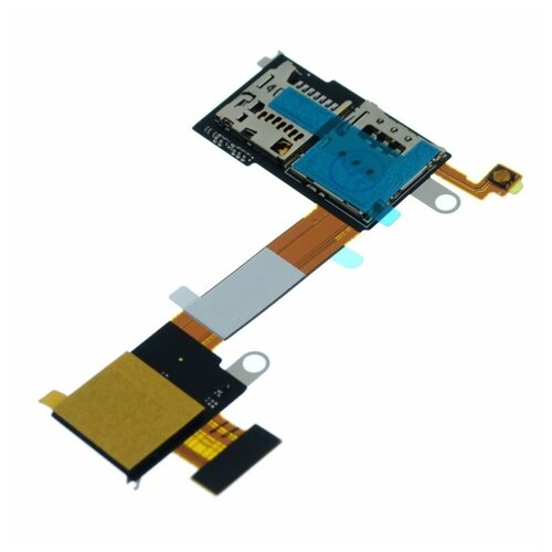 Шлейф для Sony D2305 Xperia M2 + разъем сим + считыватель карты памяти