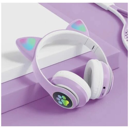 Детские беспроводные наушники с ушками кошки Светящиеся беспроводные наушники 109900₽