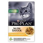 Влажный консервированный корм Purina ProPlan для стерилизованных кошек и кастрированных котов, (курица в соусе), 12 шт по 85 гр - изображение