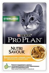 Влажный консервированный корм Purina ProPlan для стерилизованных кошек и кастрированных котов, (курица в соусе), 12 шт по 85 гр