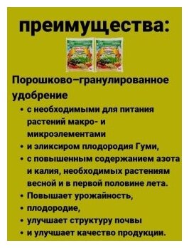 Удобрения Гуми Оми Весенний для растений огорода открытого грунта универсальное. Набор 2 упаковки по 1кг. Защита растений. ОЖЗ Кузнецова - фотография № 4