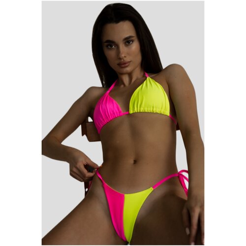 Купальник Leonessa, размер 40-44, желтый, розовый