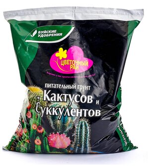 Грунт Буйский химический завод Цветочный рай для Кактусов и Суккулентов, 3 л