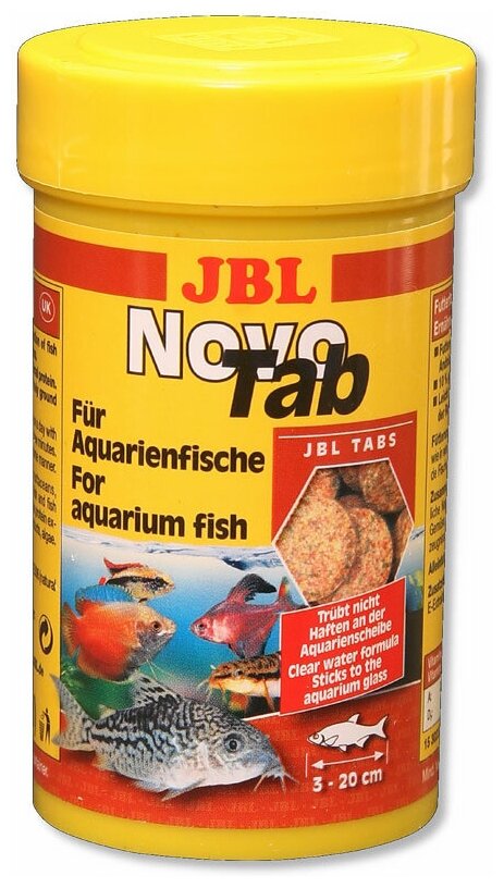 Корм для всех видов аквариумных рыб JBL GMBH & CO. KG JBL NovoTab в форме таблеток 100 мл. (160 шт.) - фотография № 5