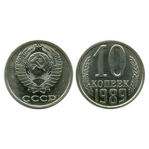 (1989) Монета СССР 1989 год 10 копеек Медь-Никель XF