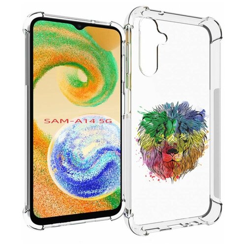 Чехол MyPads разноцветный гордый лев для Samsung Galaxy A14 4G/ 5G задняя-панель-накладка-бампер