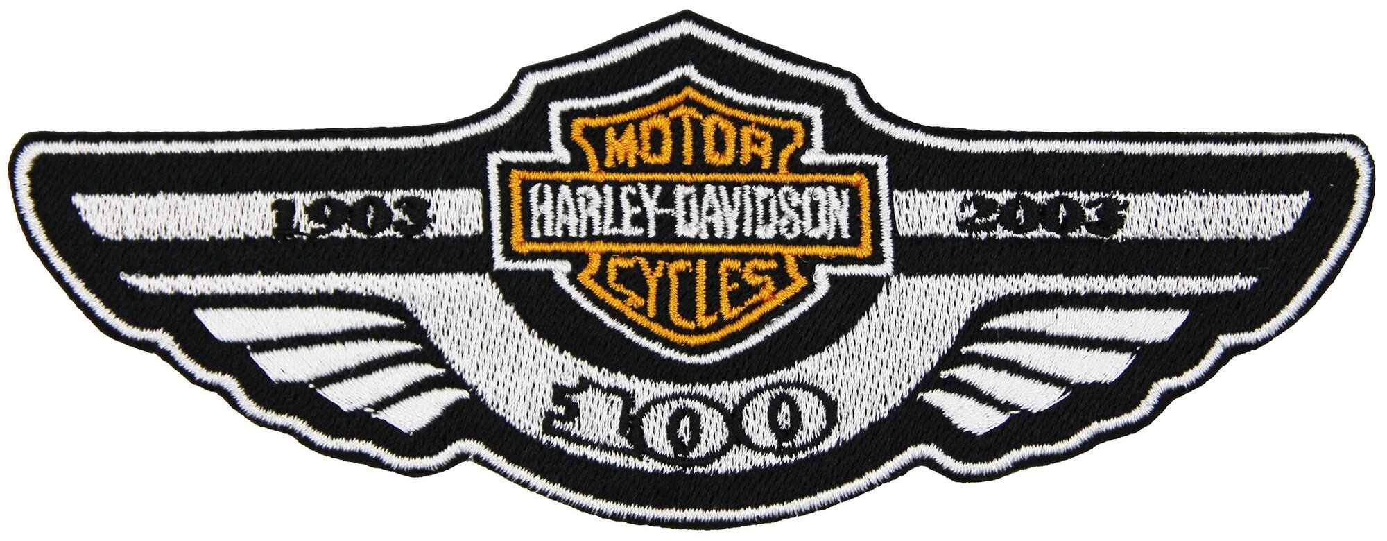 Нашивка патч шеврон "Harley Davidson. Крылья 1903-2003" 150x56mm PTC269