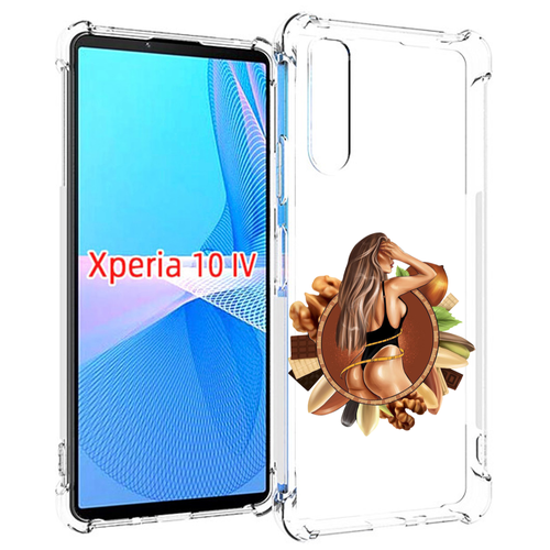 Чехол MyPads девушка-в-черном-купальнике женский для Sony Xperia 10 IV (10-4) задняя-панель-накладка-бампер