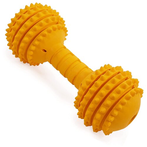 Игрушка для собак резиновая ROSEWOOD Гантель, желтая, 15cм (Великобритания) игрушка для кошек интерактивная rosewood поймай рыбку великобритания
