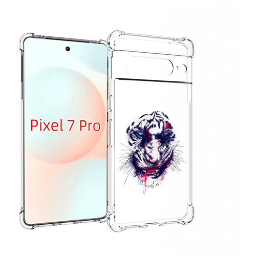 Чехол MyPads безумный тигр для Google Pixel 7 Pro задняя-панель-накладка-бампер
