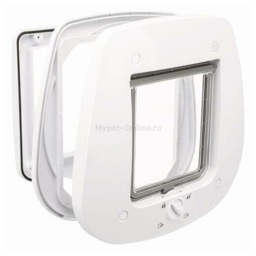 Дверца для кошек и собак Trixie 4-Way Flap Door for Glass, размер 27х26см, белый