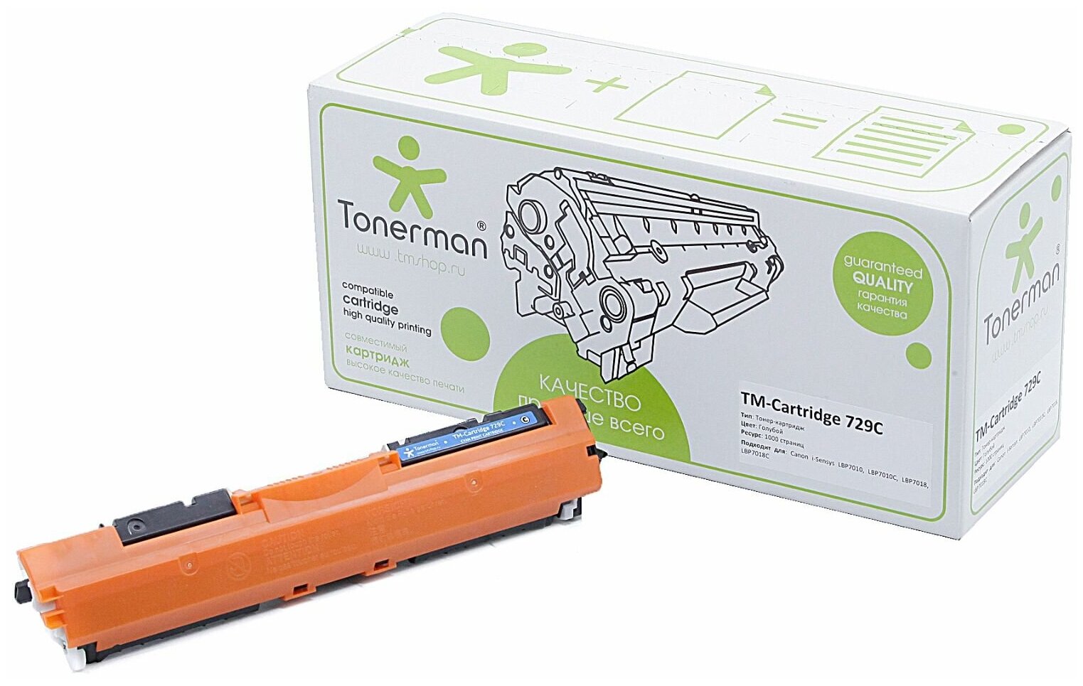 Картридж Tonerman 729C для Canon i-Sensys LBP7010, LBP7010C, LBP7018, LBP7018C